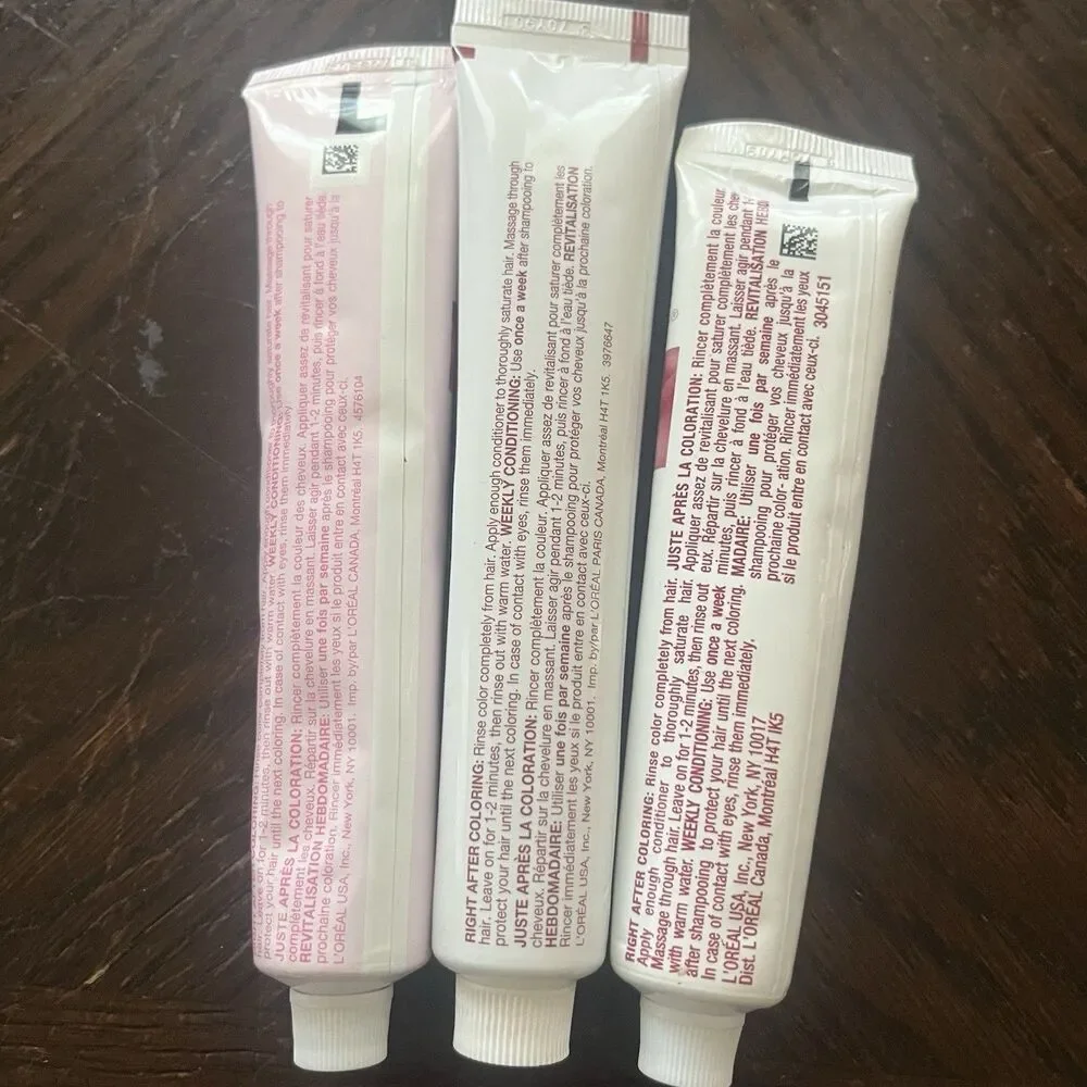 Loreal Paris Excellence Creme Conditioning Hair Treatment #3 Tube Lot Of 3 Mixed